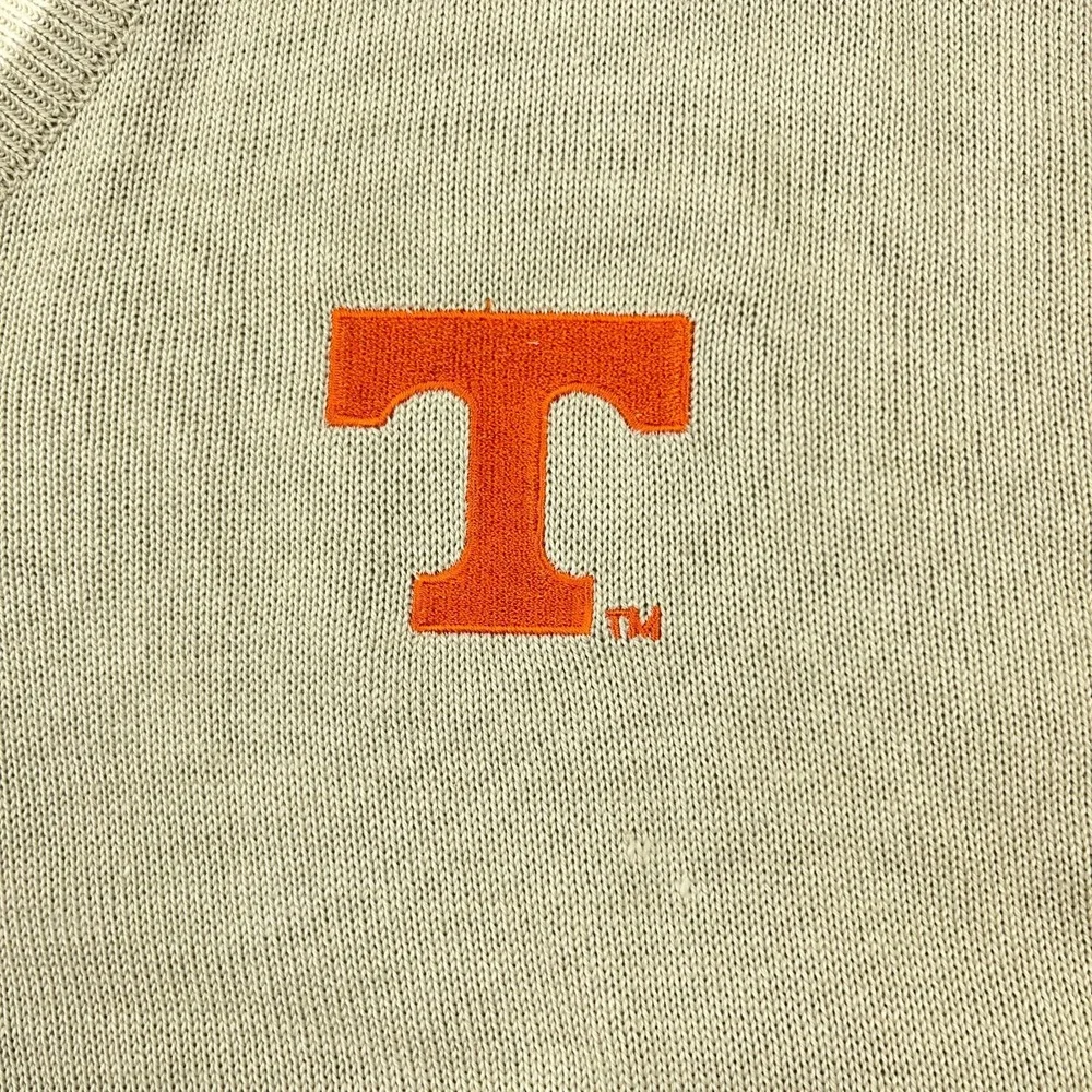 Tennessee Volunteers Sweater Men XL‎ Tan Brown V Neck Knit Pullover Golf Adult